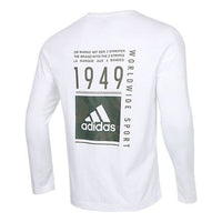 adidas Printed Solid Color Thin Crew Neck Pullover Men's White GL3230