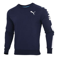 PUMA logo Printing Round Neck Pullover Sports Blue 585178-06
