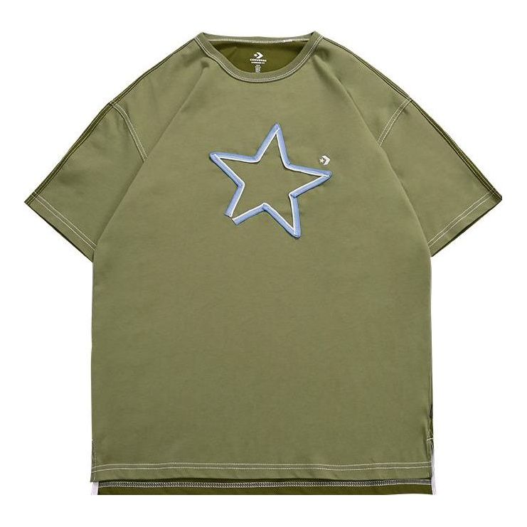 Converse One Star Logo Tee Asia Sizing 'Olive Green' 10025871-A03