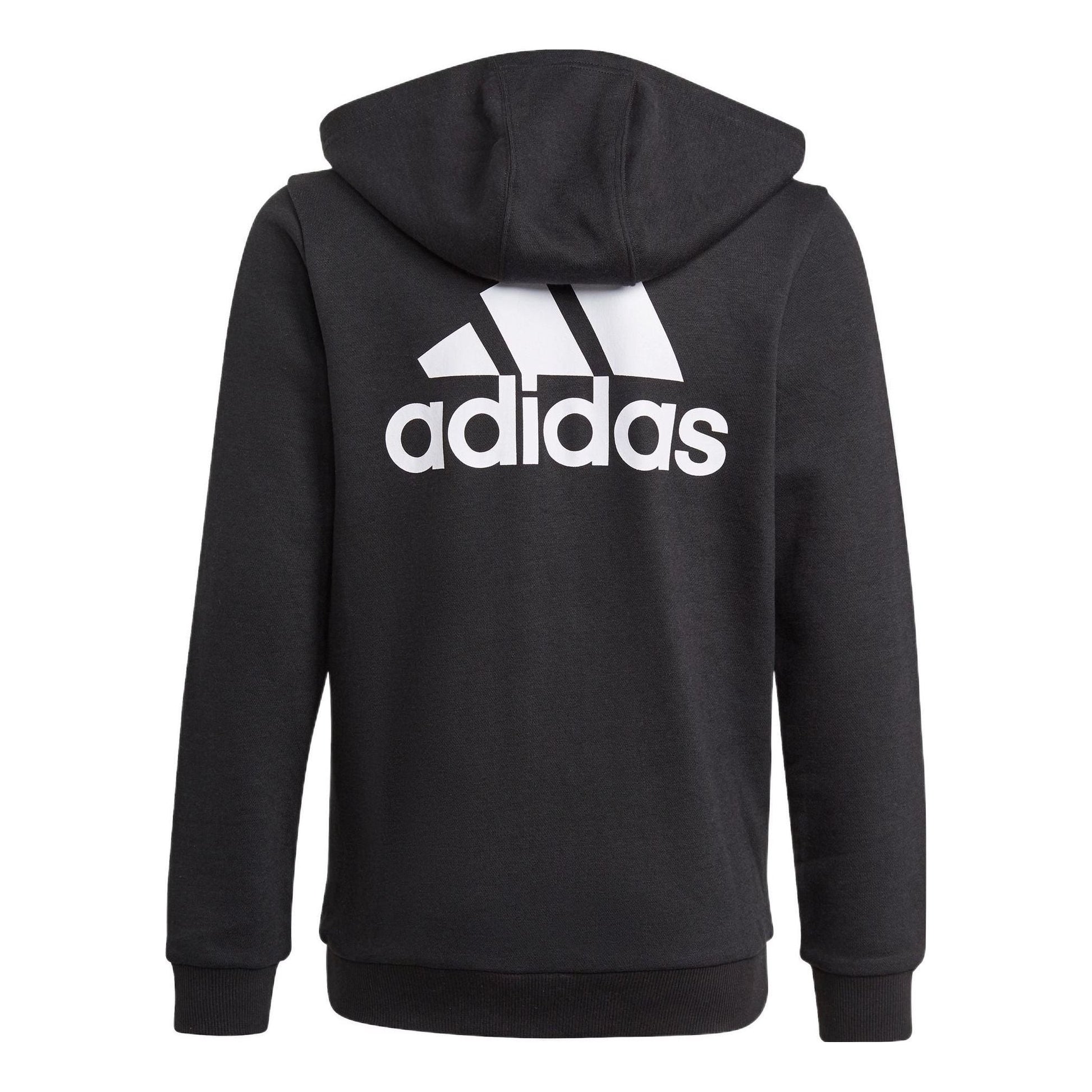 (GS) adidas Essentials Full-Zip Hoodie Asia Sizing 'Black White' GN4020
