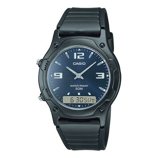 CASIO Quartz Waterproof Sports BlackBlue Dial BlackBlue Dial Mens BlackBlue Analog/Digital Combo AW-49HE-2A