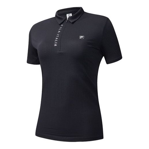 (WMNS) FILA Athletics Alphabet Logo Golf Short Sleeve Polo Shirt Blue A11W025153F-NV