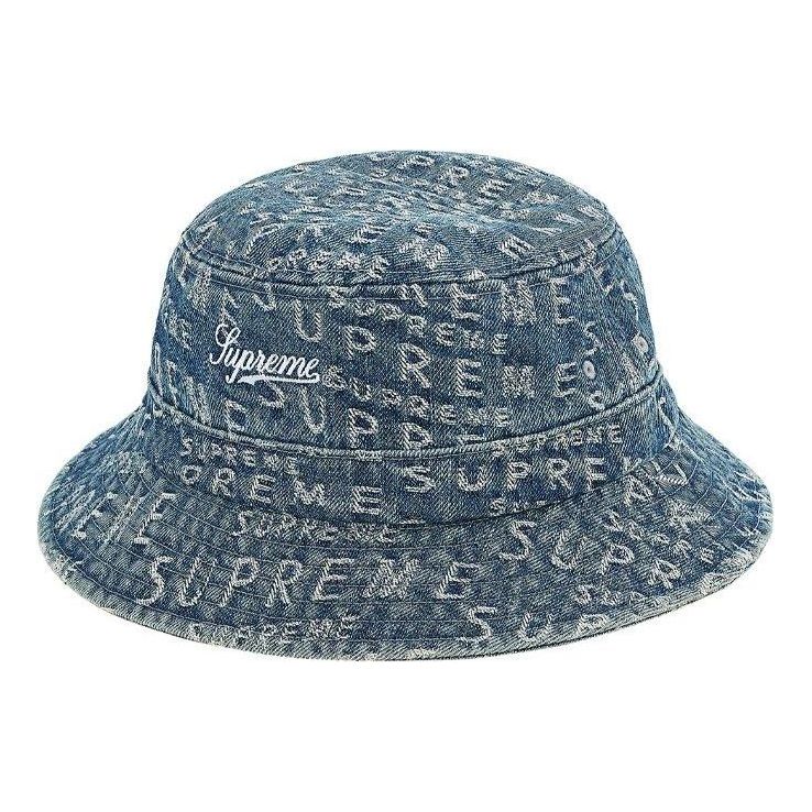 Supreme Warp Jacquard Logos Denim Crusher 'Teal White' SUP-SS21-818