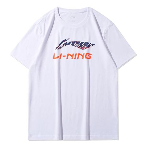 Li-Ning Sports Fashion Series Alphabet Sports Short Sleeve White AHSQ451-1