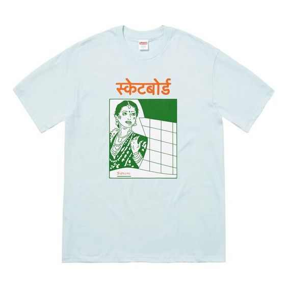 Supreme FW18 Bombay Tee Pale Blue Character Printing Short Sleeve Unisex SUP-FW18-1171