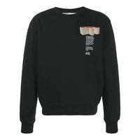 Men's Off-White SS22 Round Neck Pattern Alphabet Printing Pullover Long Sleeves Version Black OMBA025R20E300071088