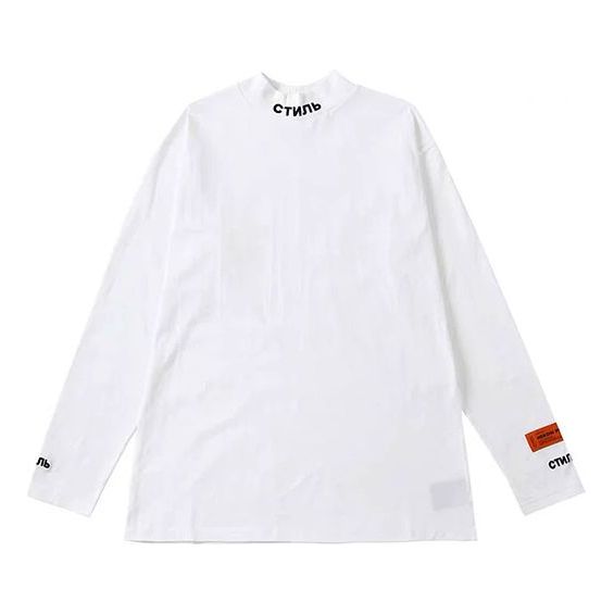 Men's HERON PRESTON High Collar Long Sleeves White HMAB010S209130110110
