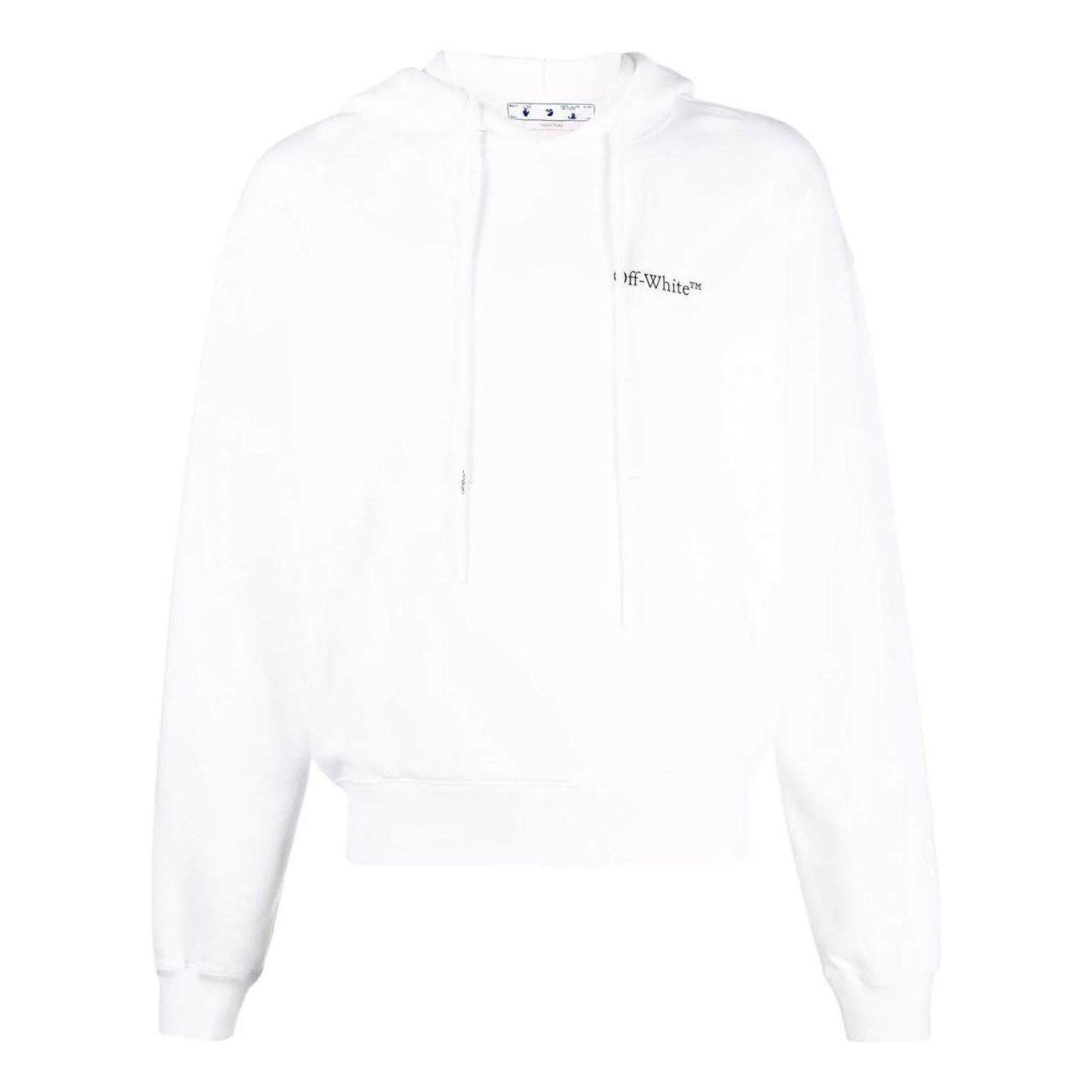Men's Off-White Printing Hooded Long Sleeves White OMBB037S22FLE0070110