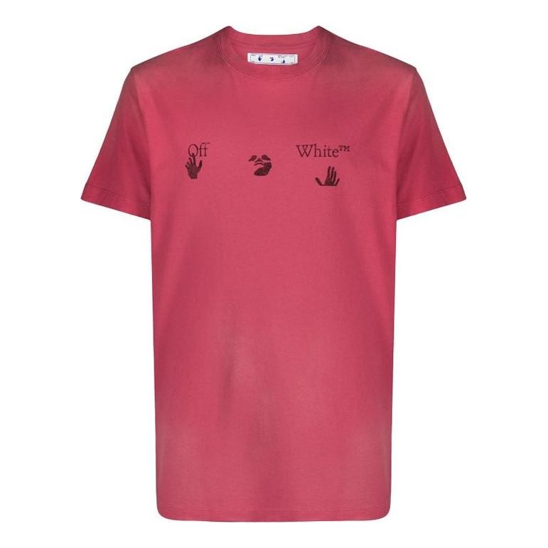 Off-White Logo Short Sleeve Red T-Shirt OMAA027F20FAB0012510
