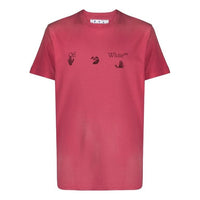 Off-White Logo Short Sleeve Red T-Shirt OMAA027F20FAB0012510