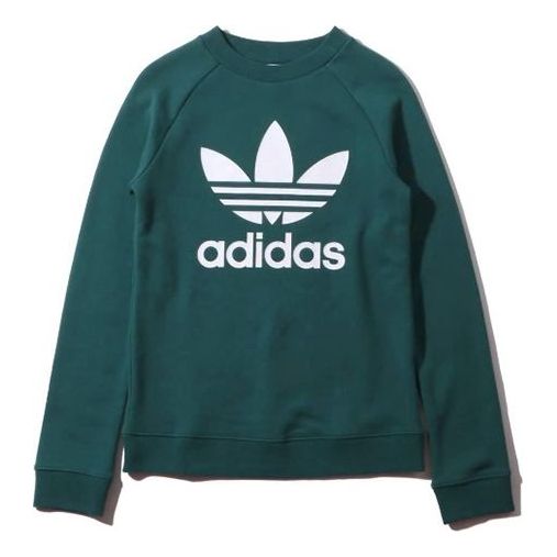 (WMNS) adidas originals Trefoil Crew Sweat Collegeate Green DV2623