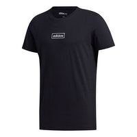 adidas neo M C Tee Sports Round Neck Short Sleeve Black FP7467