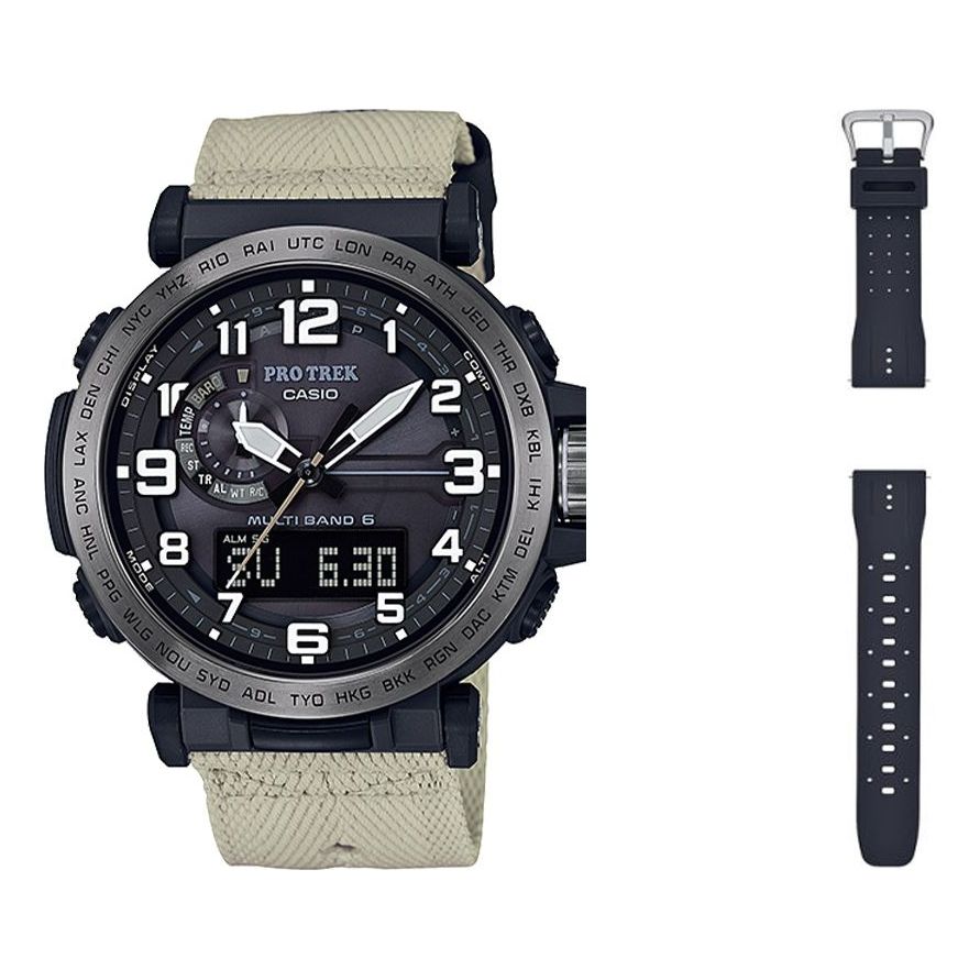 Men's CASIO Protrek Series Fully Automatic Calendar Strap 100m Waterproof Solar Powered Quartz Watch Mens PRW-6600YBE-5