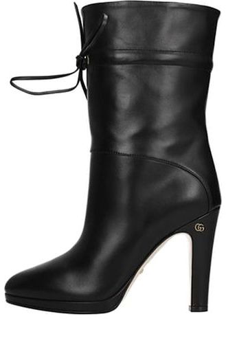 (WMNS) Gucci Drawstring-tie Ankle Boots 'Black' 626719-BKO00-1000