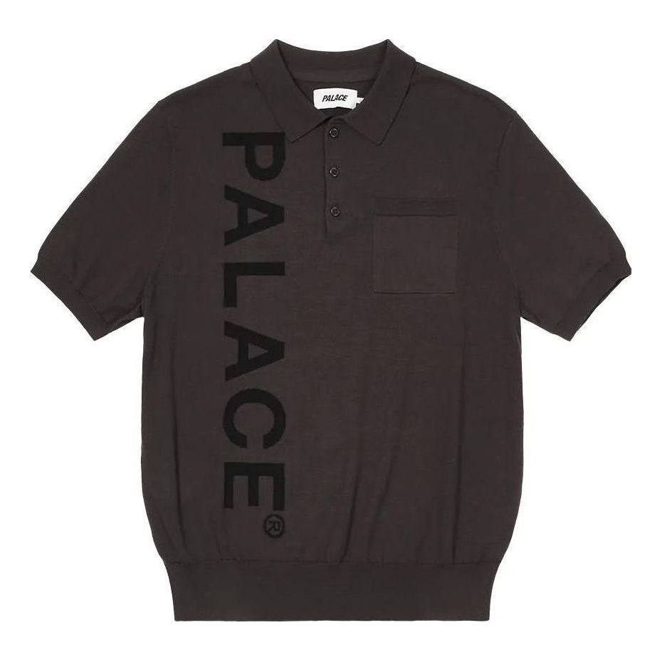 Palace Intarsia Font Polo 'Black' P23KW007