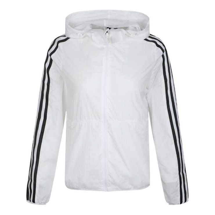 (WMNS) adidas Hooded Windbreaker Jacket White EH3908