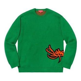 Supreme Tag Logo Sweater 'Green Red' SUP-SS19-150