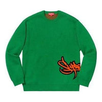 Supreme Tag Logo Sweater 'Green Red' SUP-SS19-150