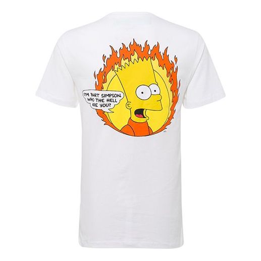 Off-White C/O Virgil Abloh Men'S White Flamed Bart Short Sleeve Slim Tee OMAA027S191850350188