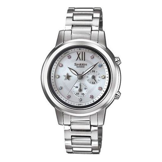 CASIO SHEEN Waterproof Stainless Steel Strap White Analog SHE-7506D-7ADR