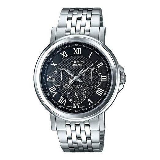 Casio Lineage Analog Steel Strap Watch 'Silver Sapphire Crystal Black' LIN-304D-1AV