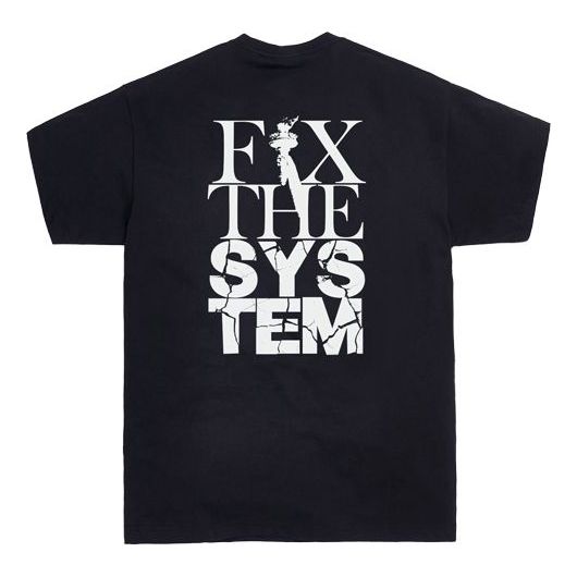KITH fix the system tee box Logo Short Sleeve Alphabet Unisex Black KH3FIX-100
