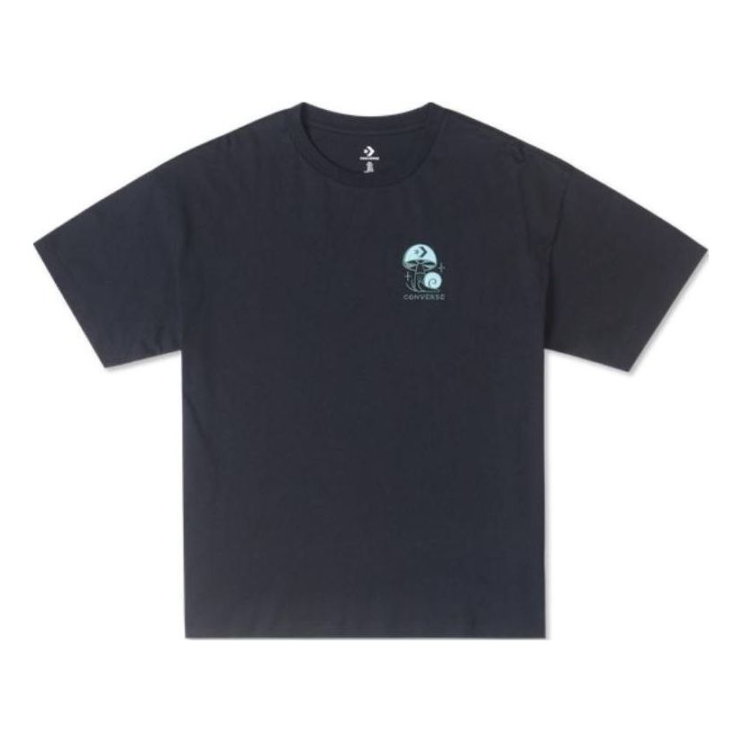 (WMNS) Converse Mushroom Graphic T-Shirt Asia Sizing 'Black Teal' 10026363-A01