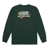 Men's Vans Back Logo Printing Round Neck Long Sleeves Green VN0A5H864CL