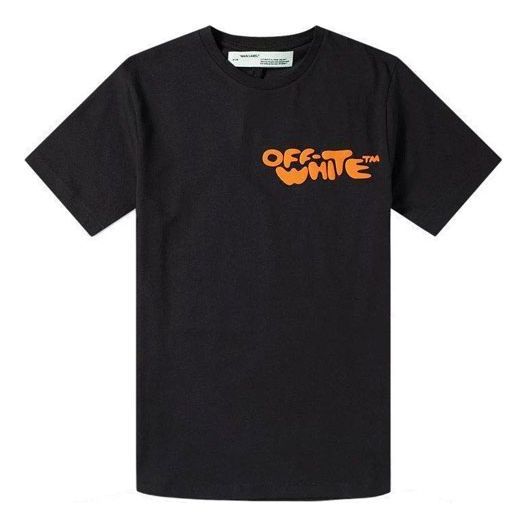 Off-White Logo Printing Short Sleeve Ordinary Version Black OMAA027R191850141019