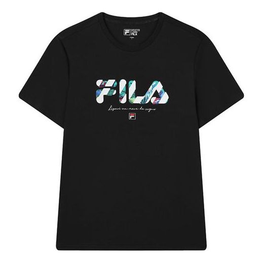 FILA Logo Alphabet Printing Sports Short Sleeve Black F11M128105F-BK