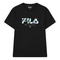 FILA Logo Alphabet Printing Sports Short Sleeve Black F11M128105F-BK