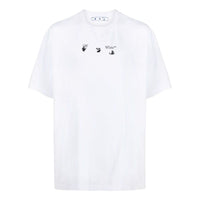 Men's Off-White SS22 Chest Printing Round Neck Pullover Short Sleeve White T-Shirt OMAA038S21JER00101450145