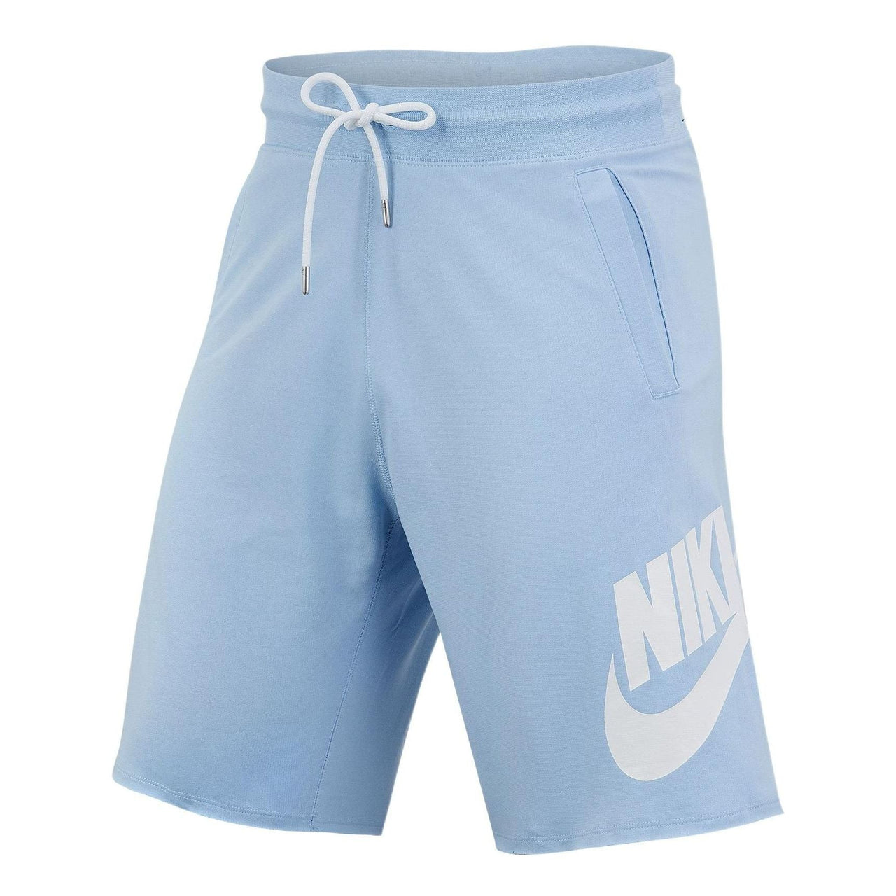 Nike Solid Color Large Logo french terry Athleisure Casual Sports Shorts Blue AT5268-436