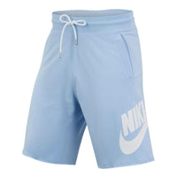 Nike Solid Color Large Logo french terry Athleisure Casual Sports Shorts Blue AT5268-436