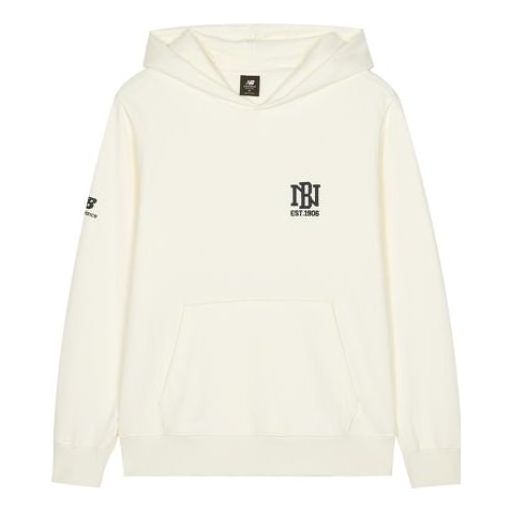 New Balance Logo Print Hoodie Asia Sizing 'White' AMT23336-CIC
