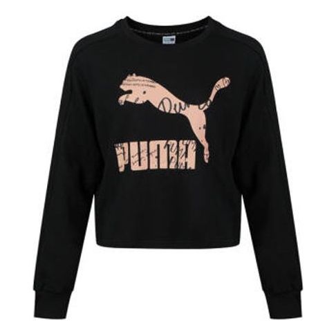(WMNS) PUMA Logo Alphabet Printing Black 595214-71