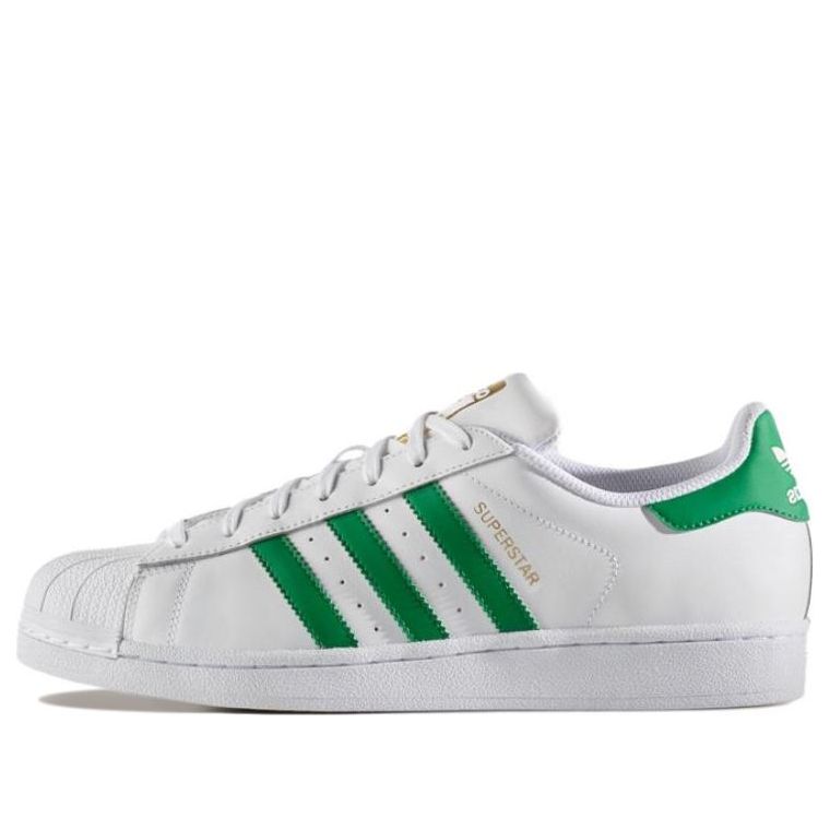 adidas Original Superstar Foundation Shoes 'White Green Gold' BY3715