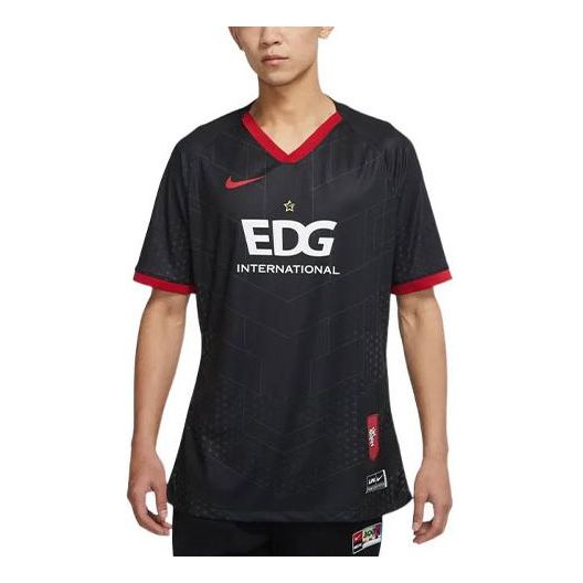 Nike x LPL EDG team Crossover Alphabet Printing Pullover Short Sleeve Black DD9496-010