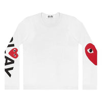 (WMNS) COMME des GARCONS PLAY Sleeve Logo Round Neck Long Sleeves 'White' AZ-T257-051