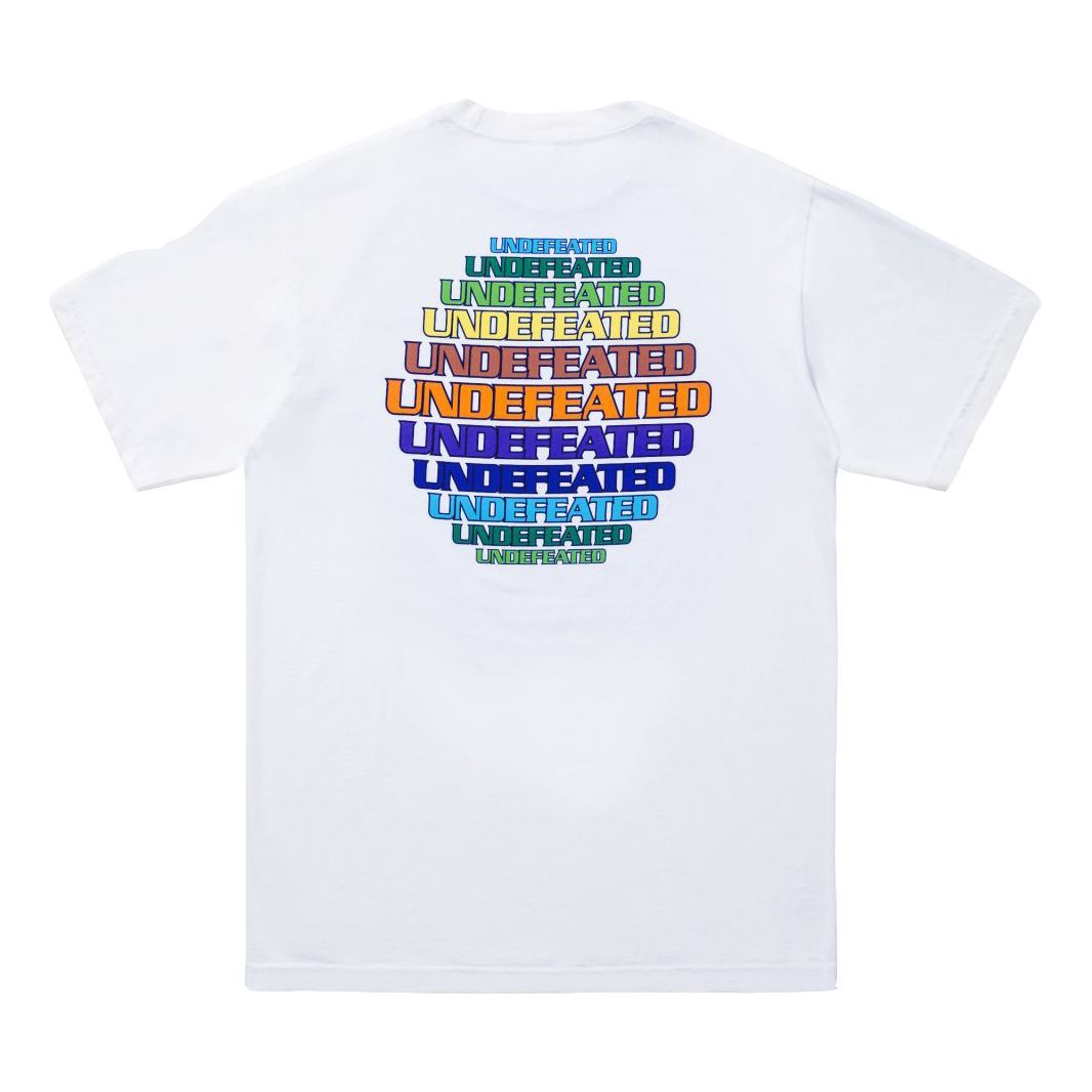 UNDEFEATED RETRO REPEAT S/S TEE Back Letter Applique Short-sleeve Tee Unisex White 80104-WHITE