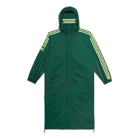 adidas originals x IVY PARK Crossover Solid Color Stripe Long Hooded Jacket Couple Style Green GM8669