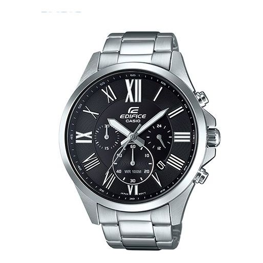 CASIO Water Proof Edifice Series Black/ Waterproof Mens Silver Analog EFV-500D-1AVUPR