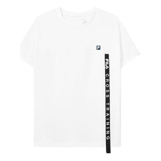 (WMNS) FILA Athletics Logo Printing Round Neck Sports Short Sleeve White A11W131103F-WT