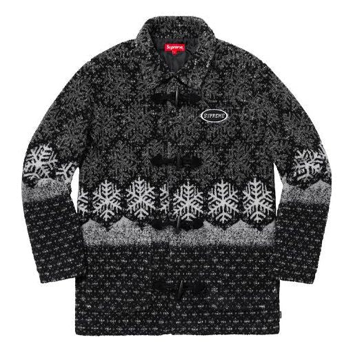 Supreme FW18 Snowflake Toggle Fleece Jacket Black SUP-FW18-1136