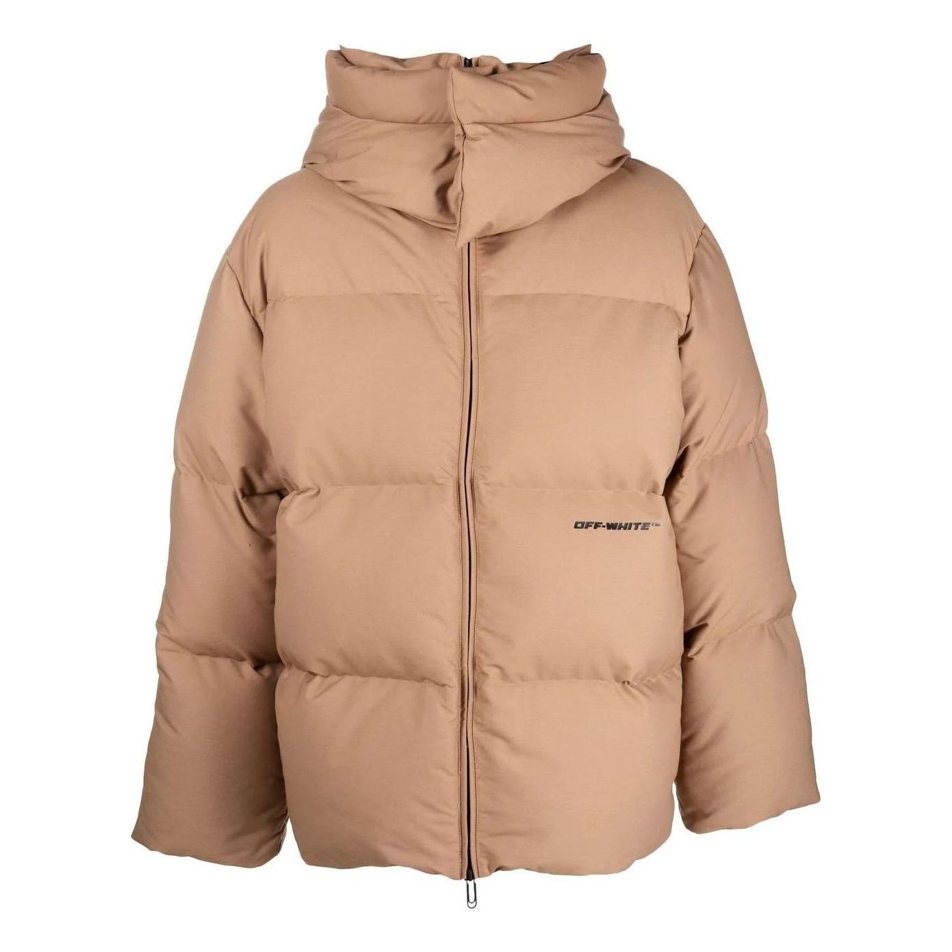 Men's Off-White FW22 Solid Color With Down Feather Jacket Fitted Fit Brown OMED048F22FAB0016210