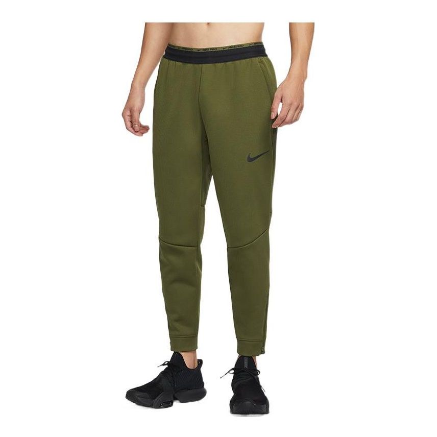 Men's Nike Np TF Turf Thrma Sphr Fleece Lined Stay Warm Sports Knit Bundle Feet Long Pants/Trousers Green DD2123-326