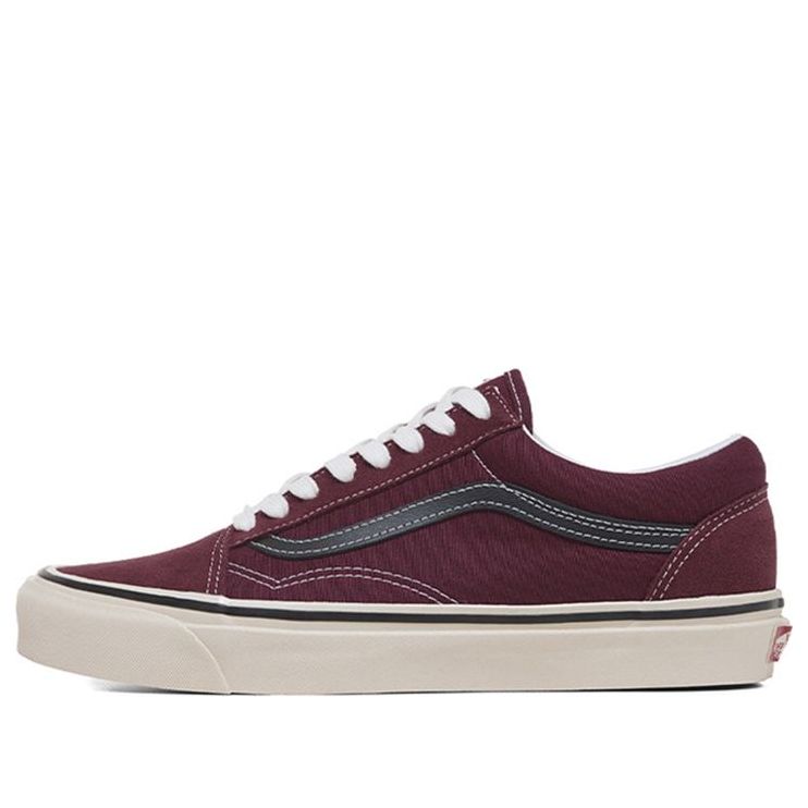 Vans Old Skool Wear-resistant Non-Slip Retro Low Tops Casual Skateboarding Shoes Deep Red VN0A38G221T