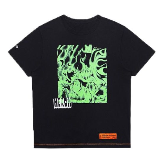 Men's HERON PRESTON Green Flame Short Sleeve Black HMAA011S209140201040