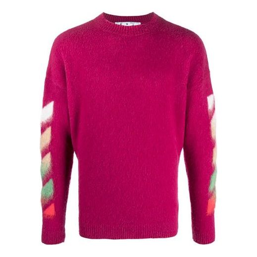 Men's Off-White SS21 Printing Pattern Knit Red OMHA036R21KNI0013484