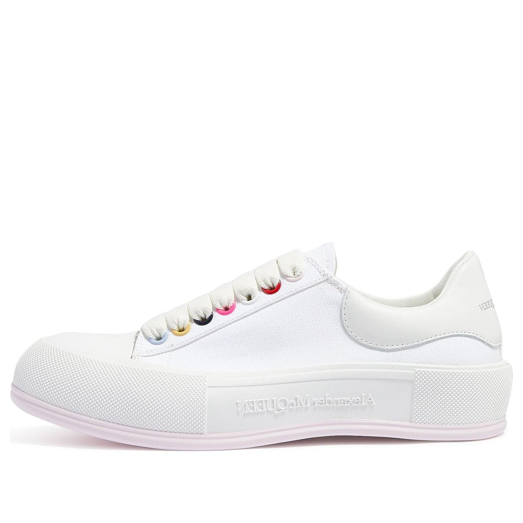 (WMNS) Alexander McQueen Deck Skate Plimsoll Lace Up 'White Multiclor' 654593W4MVR9548